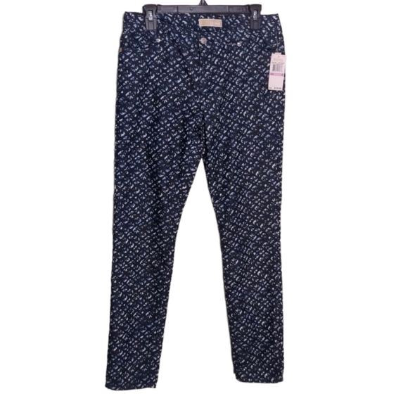 Mk Michael Kors Women's Size 6 Pants Navy Blue White Geometric Tie Dye Pattern - Picture 9 of 14